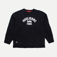 HT x oldboyblue - OG LOGO VINTAGE ♻️ BLACK CREW NECK